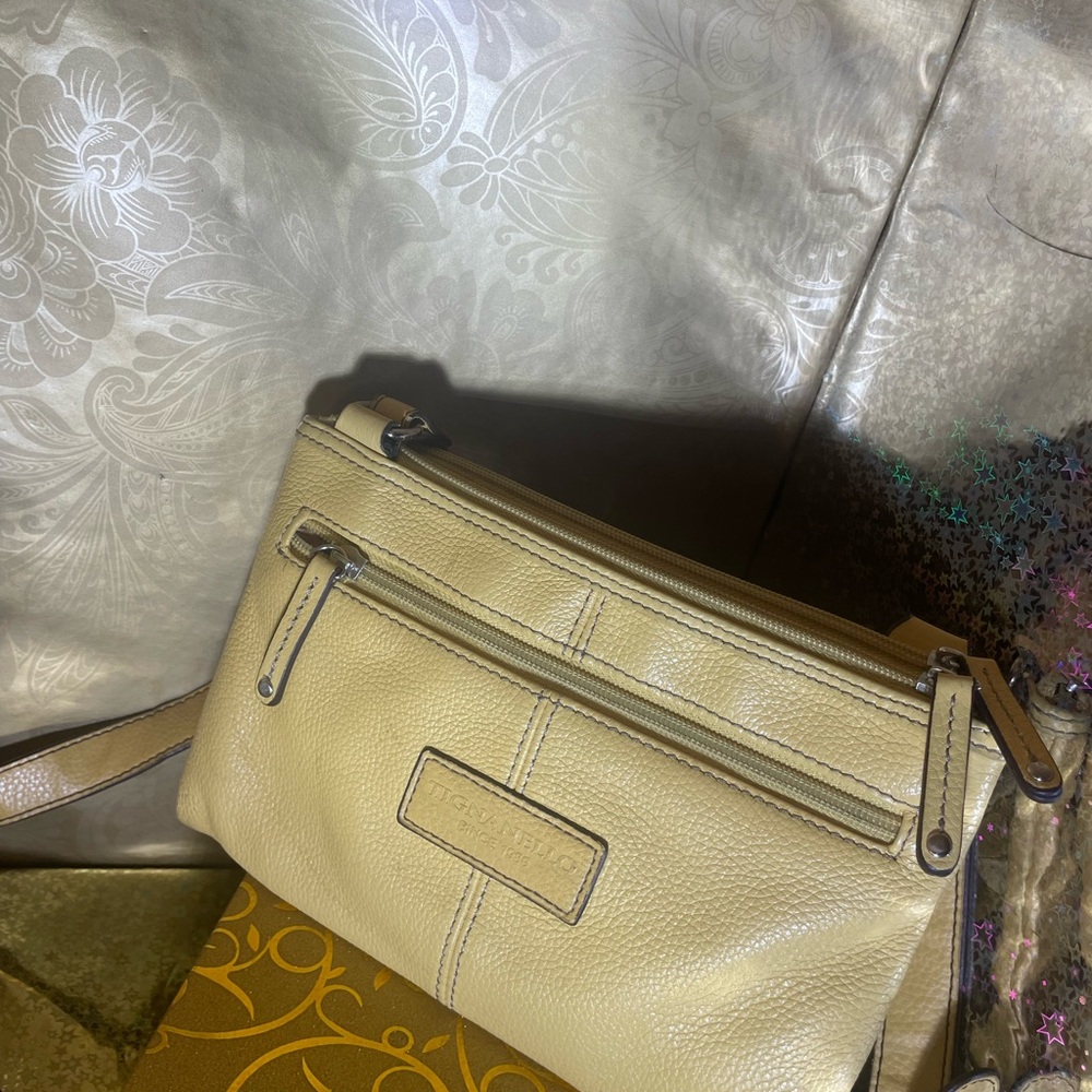 Tignanello Leather Yellow Crossbody purse